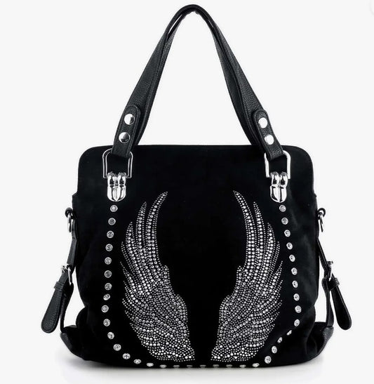 Rhinestone Angel Wing Handbag