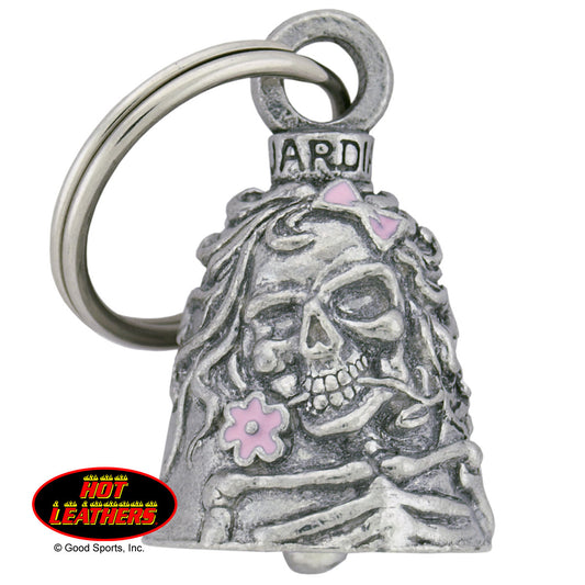 Hot Leathers Lady Skull w/Pink Flowers Guardian® Bell