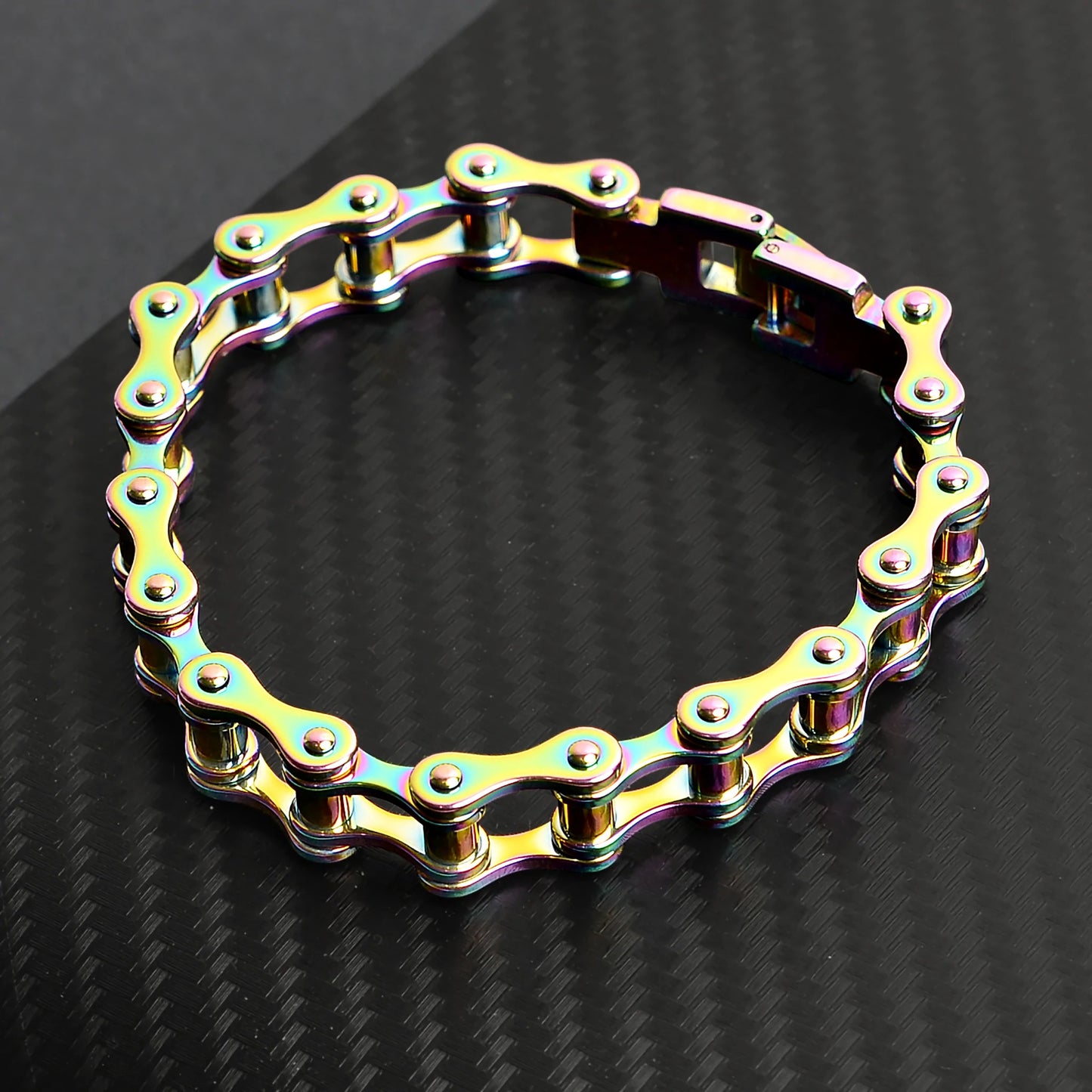 Bike Chain Bracelet- Rainbow