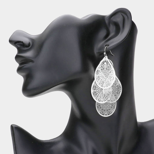 Filigree Leaf Cluster Earrings