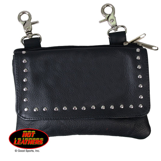 Hot Leather Clip Purse with Studs